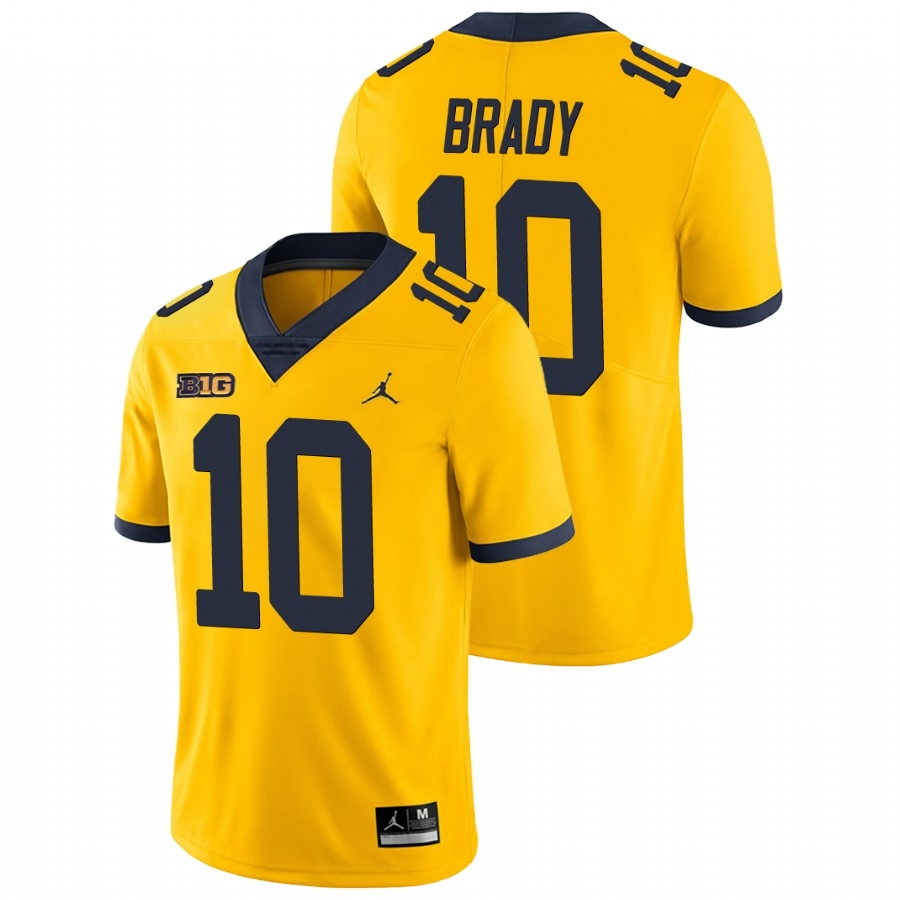 Tom Brady Michigan Wolverines Men's NCAA #10 Yellow Game College Stitched Football Jersey NCM1554JO